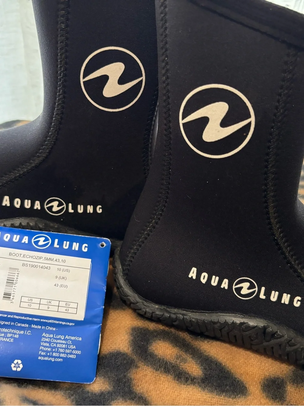 Aqua Lung 5MM Black Neoprene Dive Boots